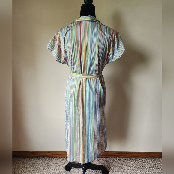Vintage Teddi Of California Rainbow Striped Dress Women's Size M/L. - Picture 3 of 6